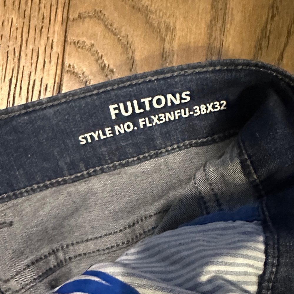 Men's Dark Blue Straight Jeans - Picture 3 of 4